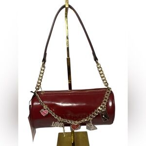 Juicy Couture New Love Comes Softly Should Barrel Bag with Charms in Deep Red